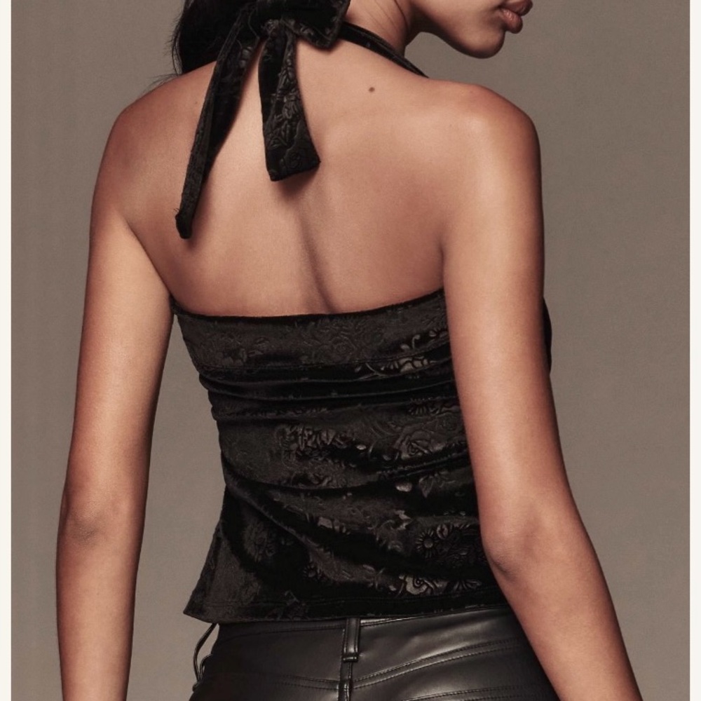 ANTHROPOLOGIE➕NWT Maeve Burnout Halter Top - Picture 4 of 9